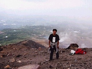 旭岳登山の途中