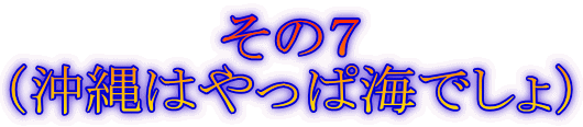 その7 (沖縄はやっぱ海でしょ)