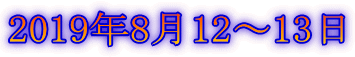 2019年8月12〜13日